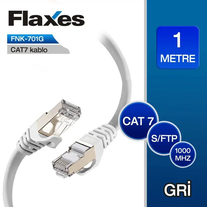 Fnk-701G 1Mt Cat7 Patch Network Kablosu Gri