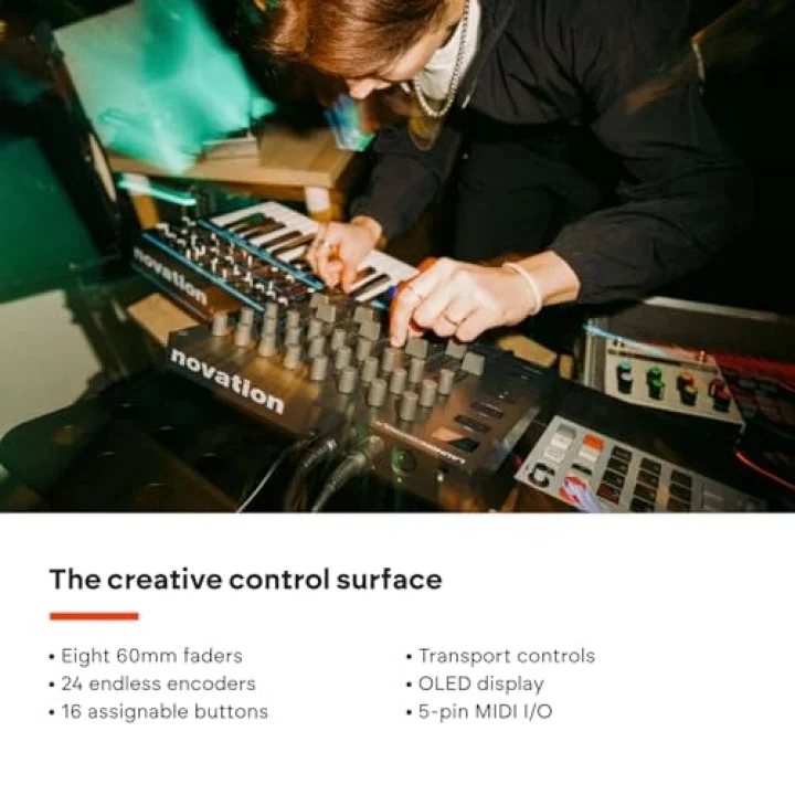 Focusrite Launch Control XL 3, USB ile Güçlendirilmiş, 8 Fader, 24 Sonsuz Kodlayıcı, 5-Pin MIDI G/Ç ve Müzik Yazılım Paketi ile DAW ve Donanım Entegrasyonu için MIDI Kontrol Yüzeyi ve Mikser