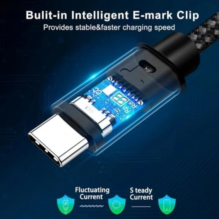 Force 100W Type-C to Type-C USB 3.1 Gen2 10 Gbps 4k@60hz Hızlı Şarj Data ve Görüntü Aktarım Kablosu Örgülü GN (50 cm)