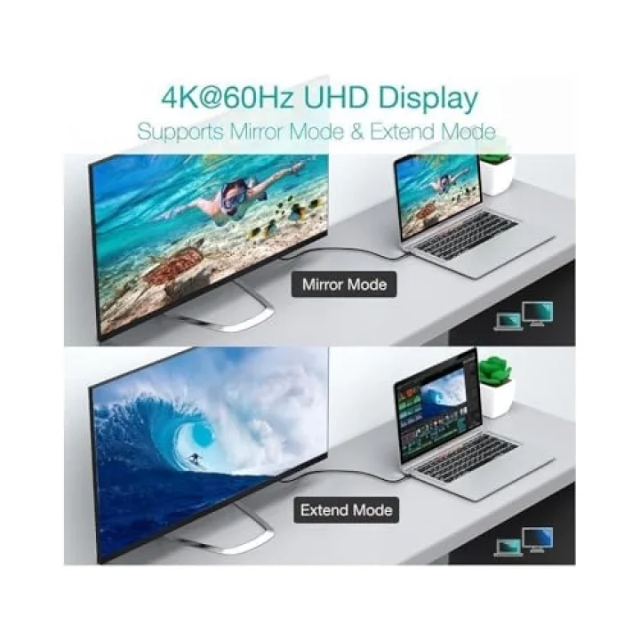 Force 100W Type-C to Type-C USB 3.1 Gen2 10 Gbps 4k@60hz Hızlı Şarj Data ve Görüntü Aktarım Kablosu Örgülü GN (50 cm)