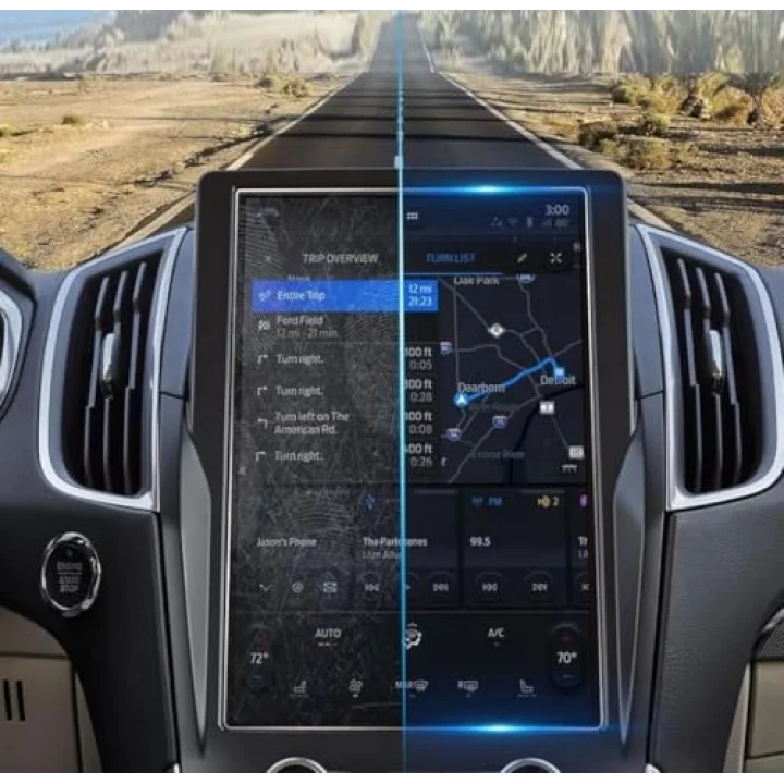 Ford Edge 12 İnç İle Uyumlu Ekran Koruyucu Multimedya Parlak Nano
