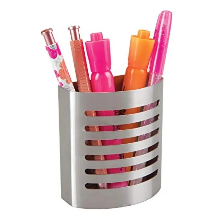 Forma manyetik kalem tutucu ve kalem tutucu, paslanmaz çelik, Mattsilberfarben, Set of 1