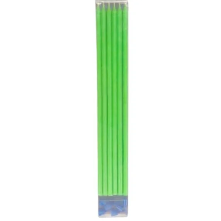 Fosforlu Yeşil Çubuk Mum 20 cm 6 Adet