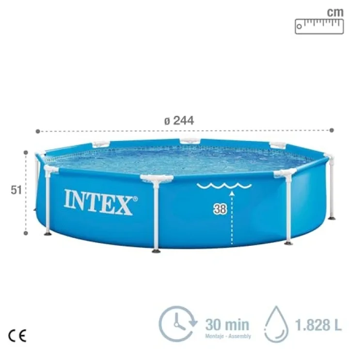 Frame Pool Set Rondo Ø 244 x 51 cm, mavi, 28205NP
