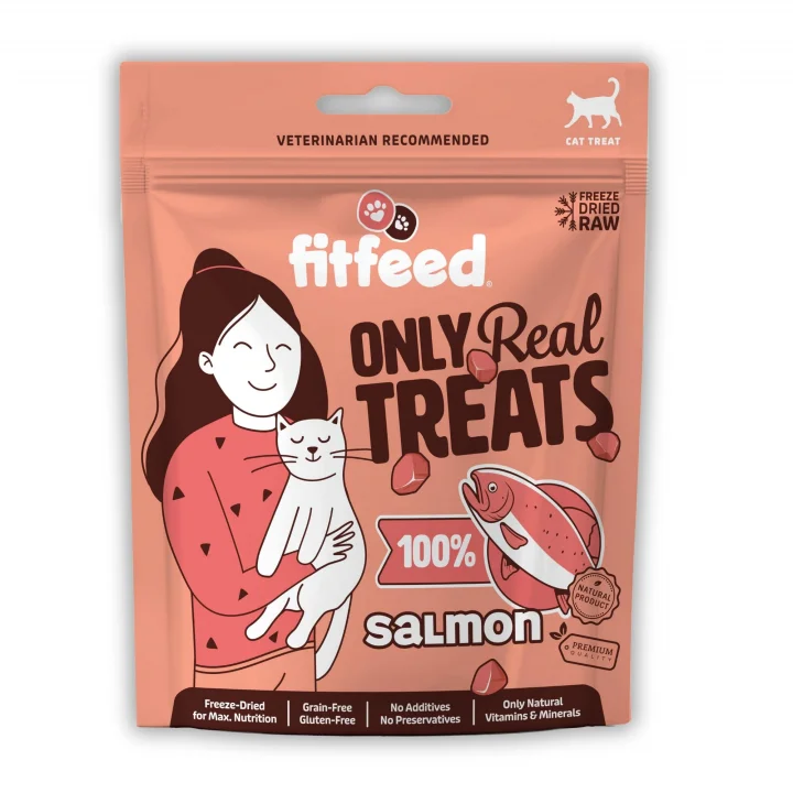 Freeze-Dried Çiğ Somon Kedi Ödül Maması 40g