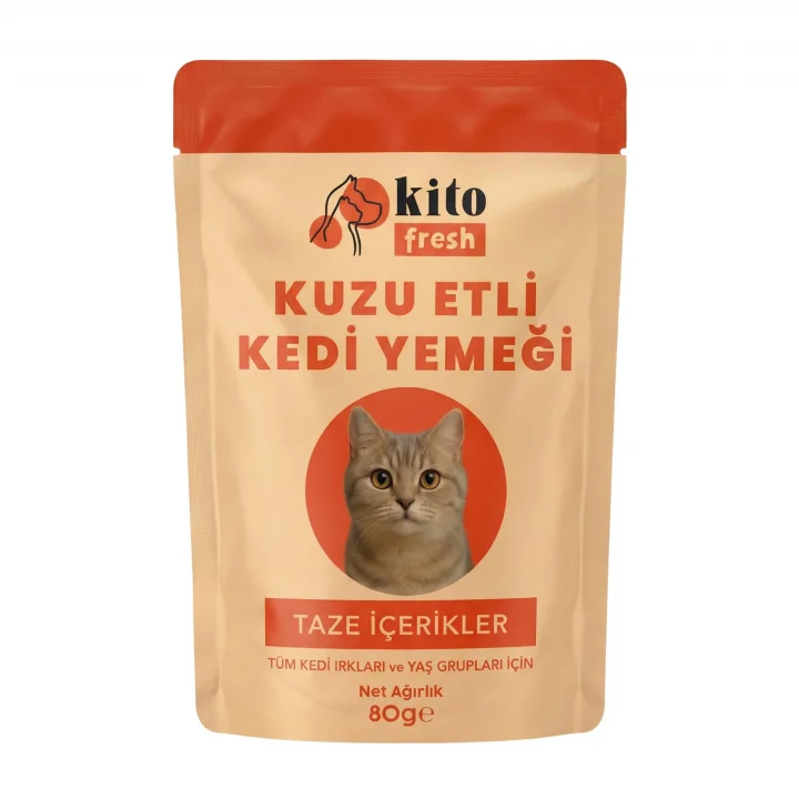 Fresh Kuzu Etli Kedi Yemeği%100 Taze İçerikli Mama 80 g