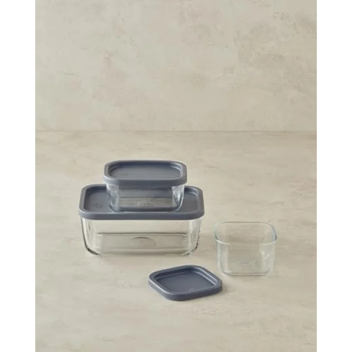 Fresh Safe Cam Saklama Kabı 270 ml Gri