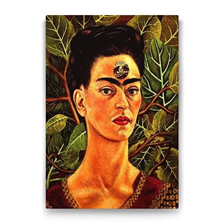 Frida Kahlo - Thinking About Death Tablosu - 60x90cm