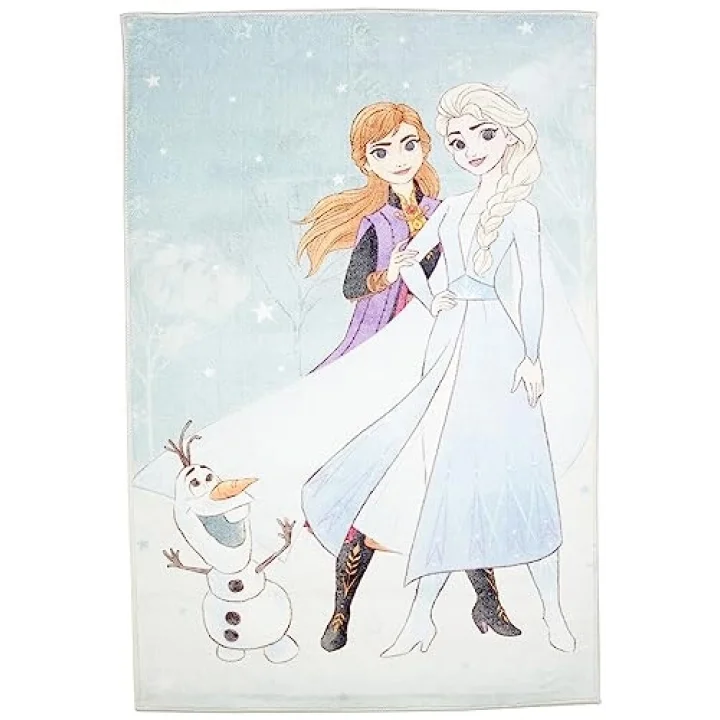 Frozen 2 Winter Lisanslı Karakter Baskılı Polyester Halı, Çok Renkli, 80 x 120 cm