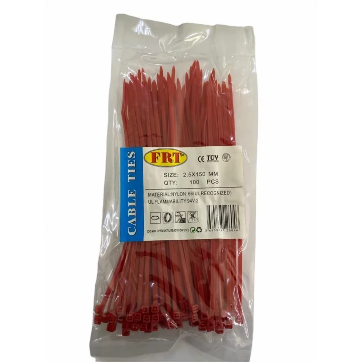 Mey İthalat® FRT Kırmızı 2,5x150 Kablo Bağı