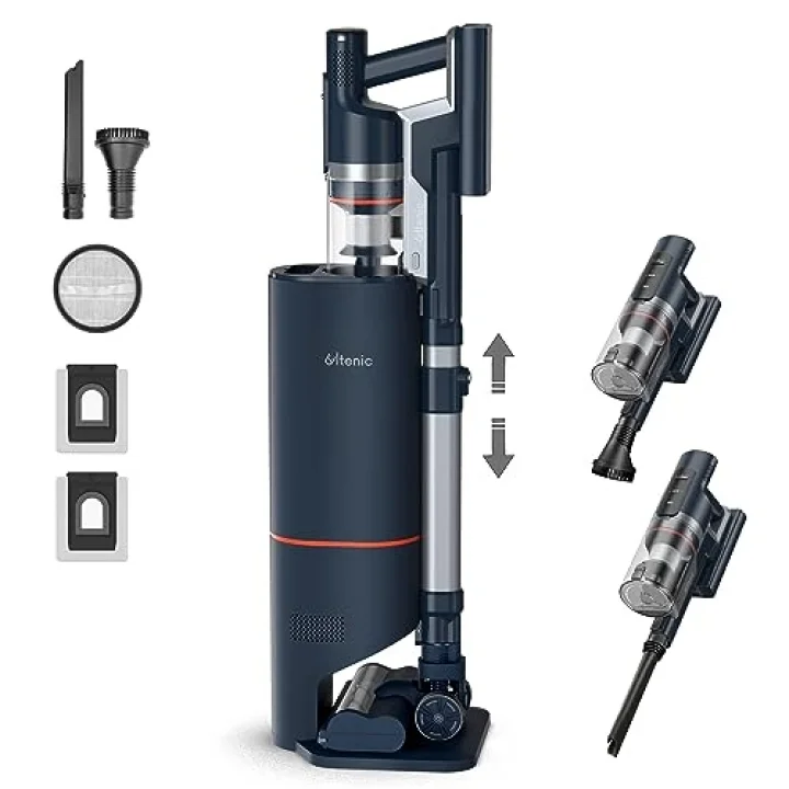 FS1 Cordless Vacuum Cleaner, with Automatic Emptying Station, Powerful Suction 30KPa/450W, Removable Battery up to 60 Mins, Stick Vacuum Cleaner for Hard Floor Home Carpets