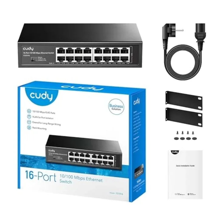 FS1016 16Port 10/100Mbps 1,6 Gb/sn Metal Kasa Rackmount Masaüstü Switch