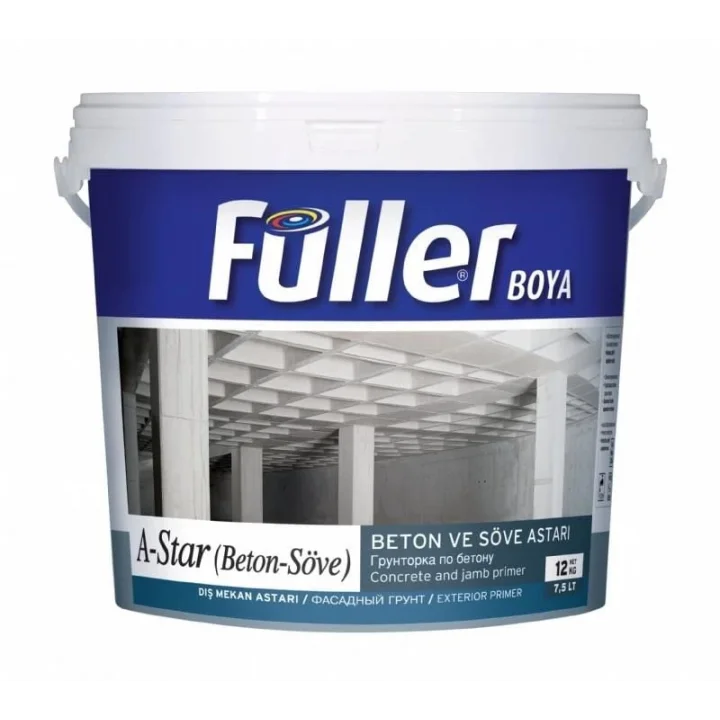 Mey İthalat® Füller A-Star Brüt Beton Söve Astarı 3,5 Kg Açık Mavi