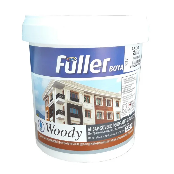 Mey İthalat® Füller Woody Su Bazlı Şeffaf Vernik 0,75 Litre