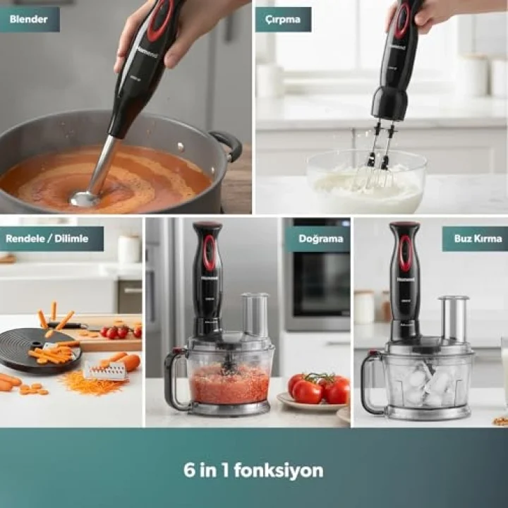 Functionall 2851H Mutfak Robotu Siyah Kırmızı