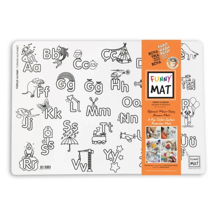 Funny Mat Alfaba & Sayılar 25X35Cm 2Li Paket Beyaz Seri