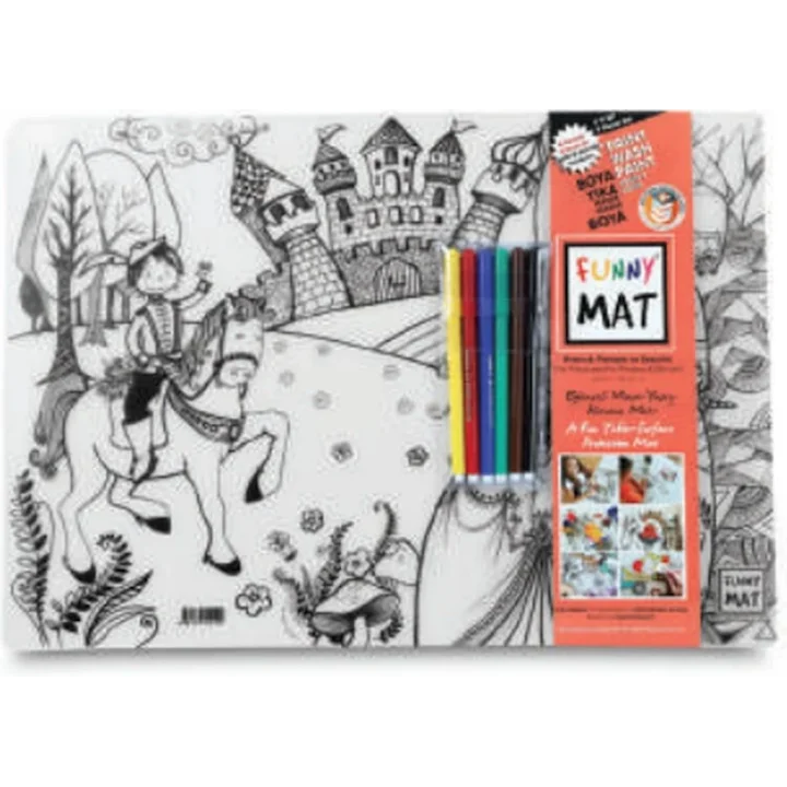 Funny Mat - Prens & Prenses Ve Dansçılar 6Lı Kalem Hediyeli 30 x 40 cm
