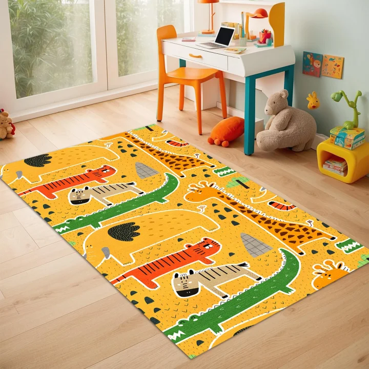 Funs Şönil Kaymaz Pamuk Tabanlı Yıkanabilir Antibakteriyel Çocuk Halısı 160x230
