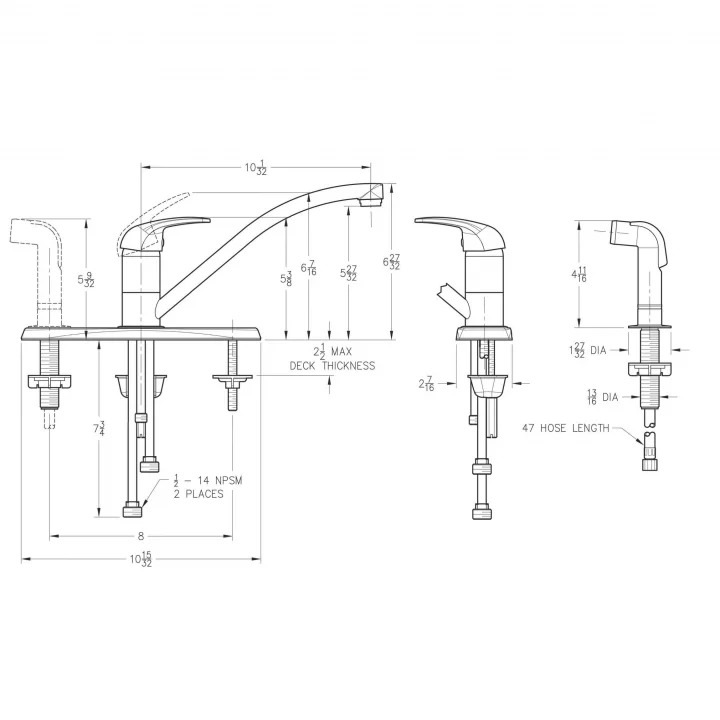 G1345000 Mutfak-Lavabo Bataryaları, Dakikada 1.75 GALLON, Cilalı Krom