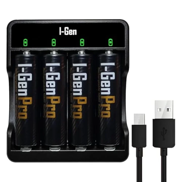 G429 4lü Pil Şarj Aleti + 4 Adet AA Pro 2950 mAh Şarjlı Kalem Pilli Set