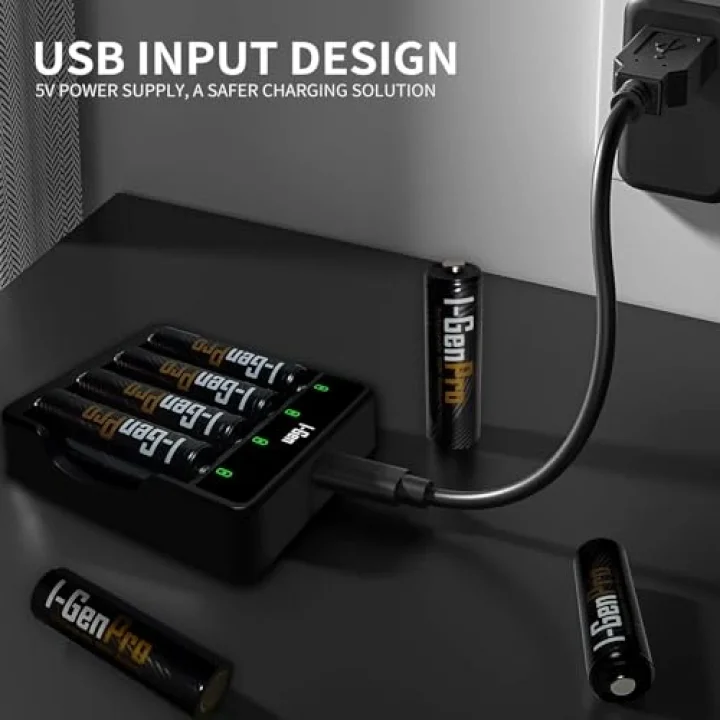 G429 4lü Pil Şarj Aleti + 4 Adet AA Pro 2950 mAh Şarjlı Kalem Pilli Set