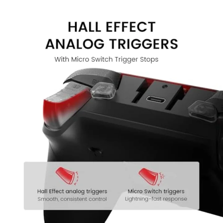 G7 Pro Wired Controller for Xbox Series X|S, Xbox One, Wireless Gamepad for PC&Android with TMR Sticks, Hall Effect Analog Triggers, 1000Hz Polling Rate, 3.5mm Audio Jack - Black