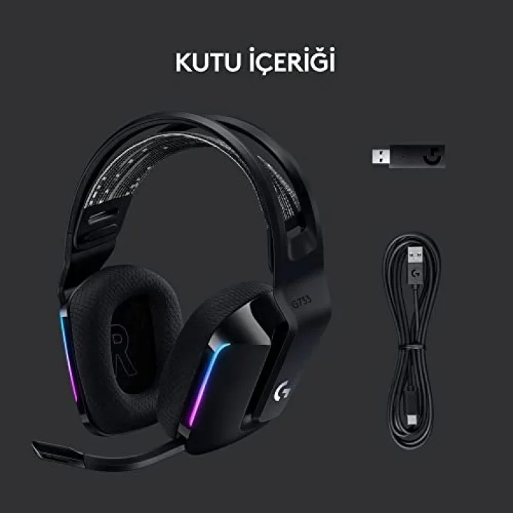 G733 LIGHTSPEED Kablosuz Kulak Üstü Oyuncu Kulaklığı, LIGHTSYNC RGB, Blue Voice Mikrofon, Askılı Kafa Bandı, PRO-G Ses Sürücüleri, 29 Saat Pil Ömrü, Siyah