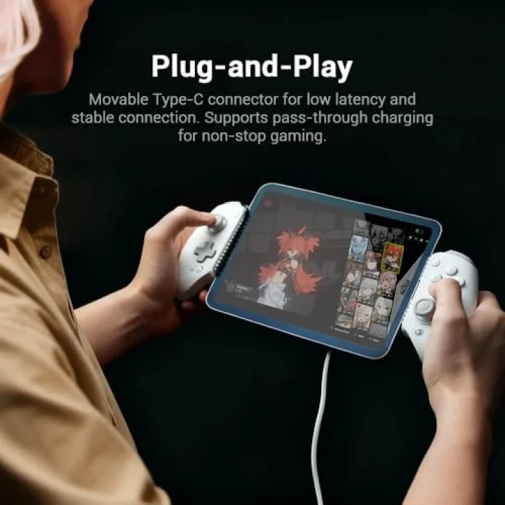 G8 Plus MFi Gamepad, iPhone 15/16/17/iPad Mini ve Android için, iPad Gamepad, Hall çubukları/tetikleyicileri, iki arka düğme, Genshin Impact, PUBG Mobile, Minecraft
