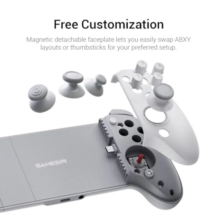 G8 Plus MFi Gamepad, iPhone 15/16/17/iPad Mini ve Android için, iPad Gamepad, Hall çubukları/tetikleyicileri, iki arka düğme, Genshin Impact, PUBG Mobile, Minecraft