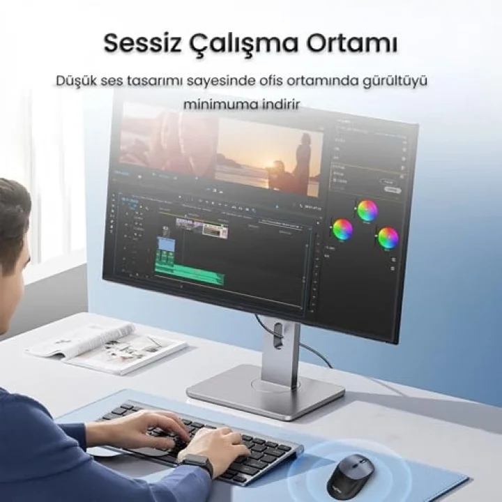 G880 Dual-Mode Bluetooth 5.3 ve 2.4GHz 3600DPI Optik Kablosuz Mouse Gri