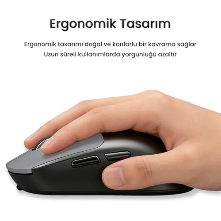 G900 Dual-Mode Bluetooth 5.3 ve 2.4GHz 3600DPI Ekranlı Şarjlı Optik Kablosuz Mouse Siyah