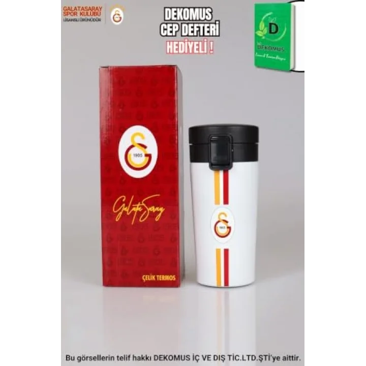Galatasaray Dekomus Cep Defteri Hediyeli Lisanslı Çelik Termos 400 mL