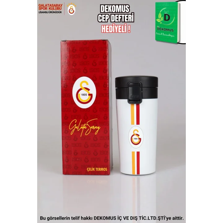 Galatasaray Dekomus Cep Defteri Hediyeli Lisanslı Çelik Termos 400 mL