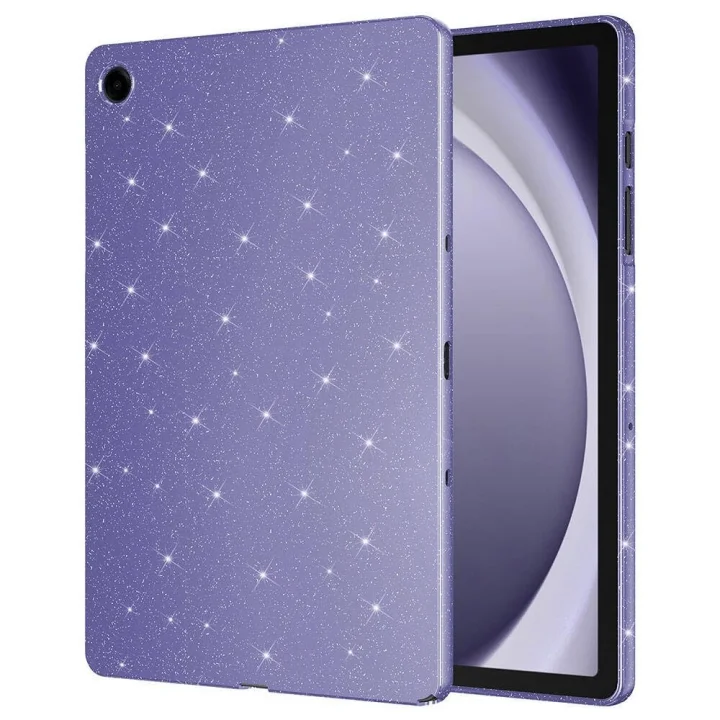 Galaxy ile uyumlu Tab A9 Plus Simli Parlak Görünümlü Tablet Koton Kılıf Derin Mor