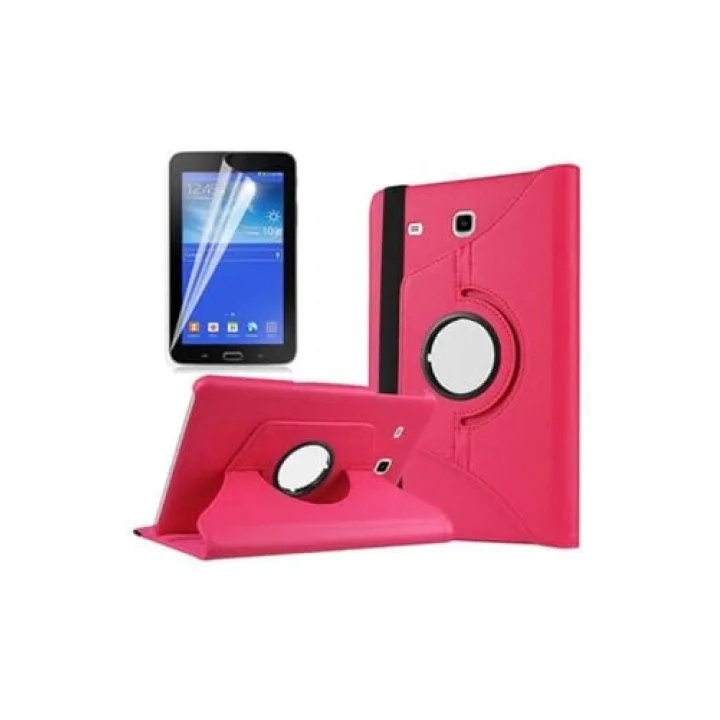 Galaxy Tab 3 Lite 7.0 T110 ile Uyumlu Standlı Kapaklı Dönebilen Tablet Kılıfı