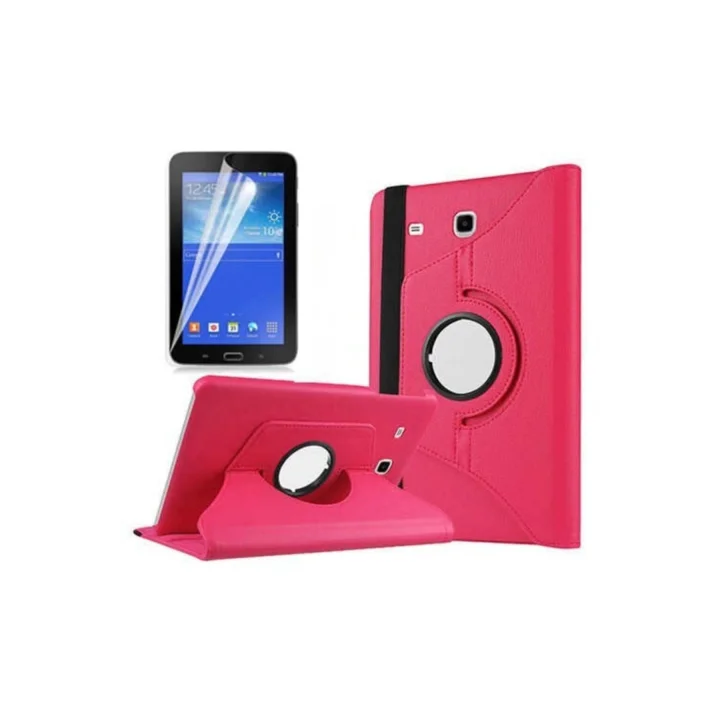 Galaxy Tab 3 Lite 7.0 T110 ile Uyumlu Standlı Kapaklı Dönebilen Tablet Kılıfı