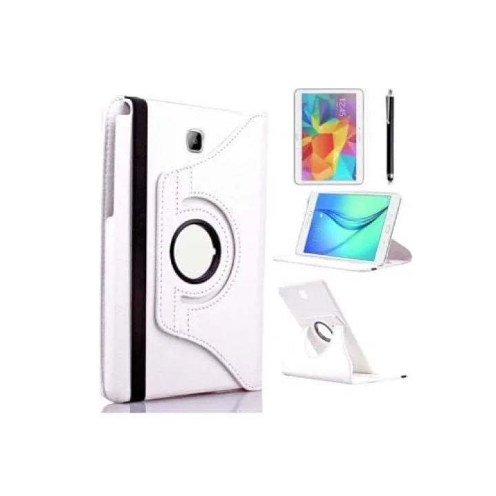 Galaxy Tab A T550 9.7 ile Uyumlu Dönebilen Standlı Kılıf-Beyaz 2