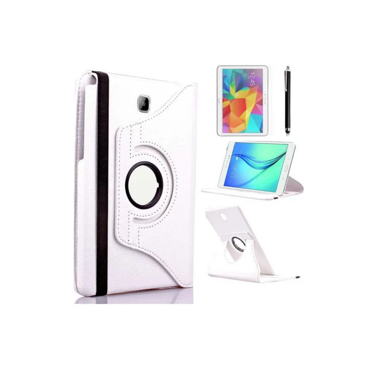 Galaxy Tab A T550 9.7 ile Uyumlu Dönebilen Standlı Kılıf-Beyaz 2