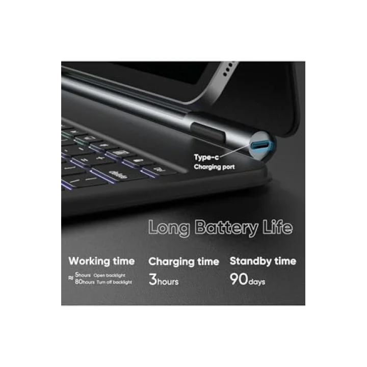 Galaxy Tab S10+ 12.4 ile Uyumlu Magic Keyboard Touchpad Rgb Işıklı Klavyeli Kılıf