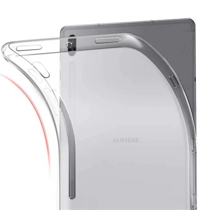 Galaxy Tab S7 Plus T970 ile Uyumlu Kılıf Tablet Süper Silikon, Renksiz