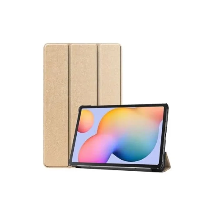 Galaxy Tab S7 Plus T970 ile Uyumlu Smart Cover Standlı 1-1 Kılıf-Gold 3