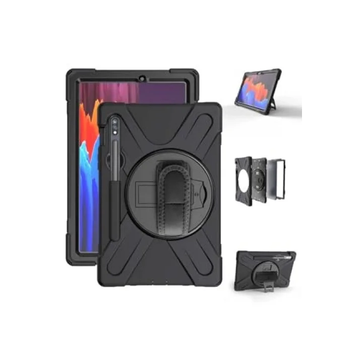 Galaxy Tab S7 T870 Kılıf ile Uyumlu Defender Tablet Silikon-Siyah