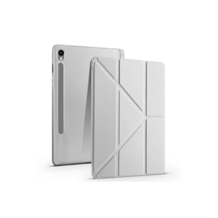 Galaxy Tab S9 FE Kılıf ile Uyumlu Tri Folding Kalem Bölmeli Standlı Kılıf-Kırmızı 3