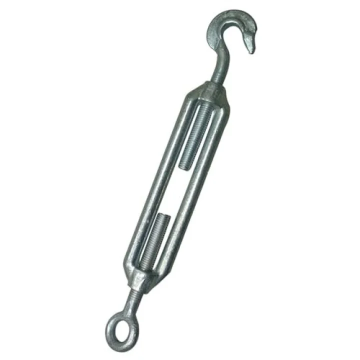 Galvaniz Çelik Gerdirme Aparatı, 12mm, 5li Set, Çift Taraflı Kanca Uçlu Metal Halat Gergi Ekipmanı
