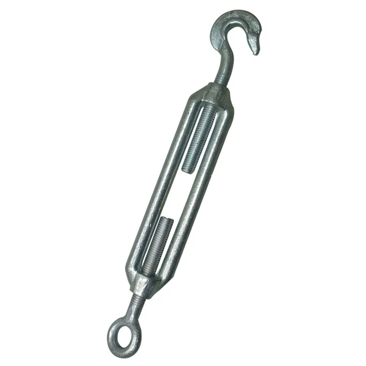 Galvaniz Çelik Gerdirme Aparatı, 12mm, 5li Set, Çift Taraflı Kanca Uçlu Metal Halat Gergi Ekipmanı