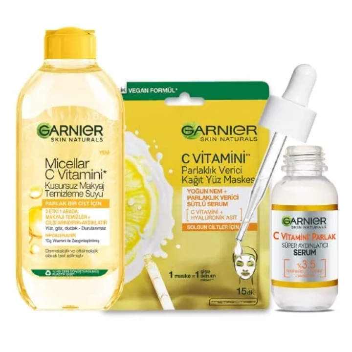 Garnier Parlak Cilt İçin 3lü Bakım Seti