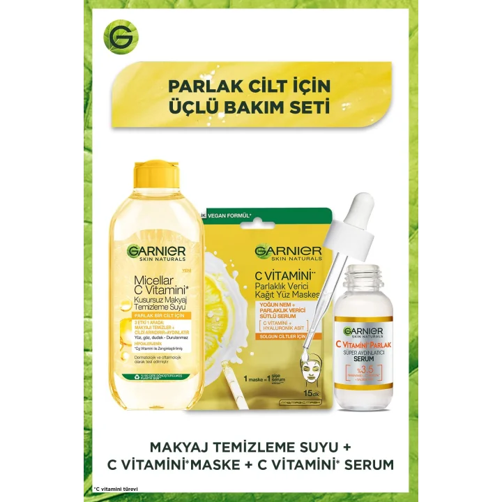 Garnier Parlak Cilt İçin 3lü Bakım Seti