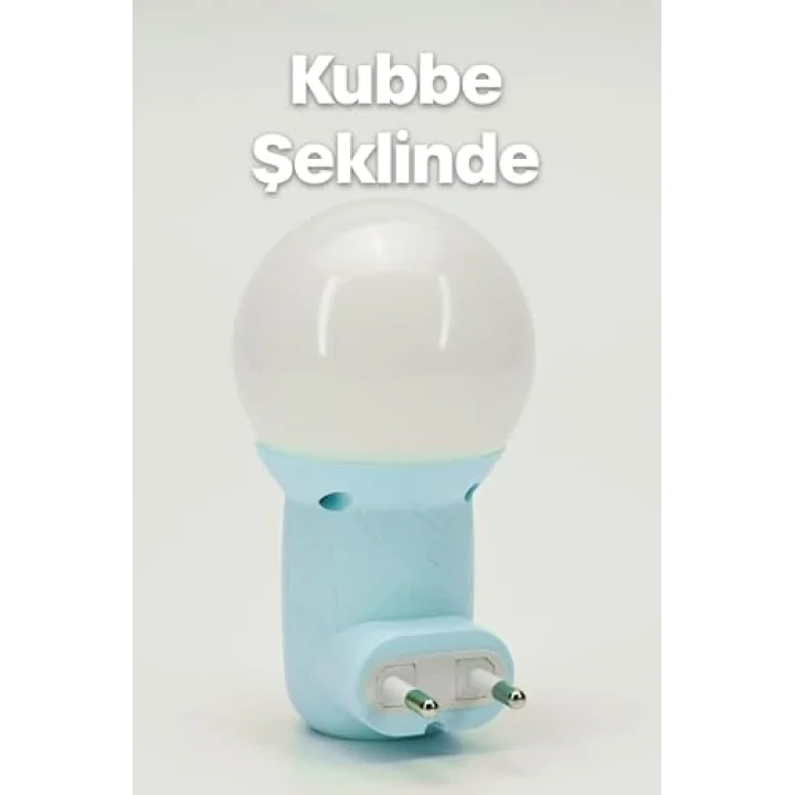 Gece Lambası Tuşlu Koridor Hol Işığı Uyuma Işığı (Kubbe Turkuaz)