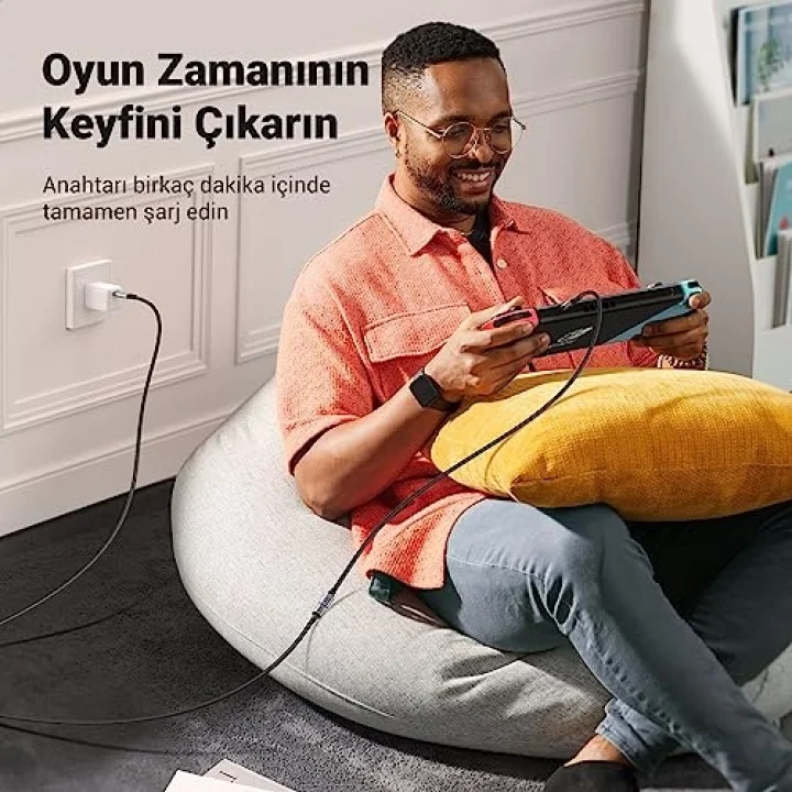 Gen2 100 W Thunderbolt 3 Type-C to Type-C Örgülü Uzatma Kablosu 50 cm