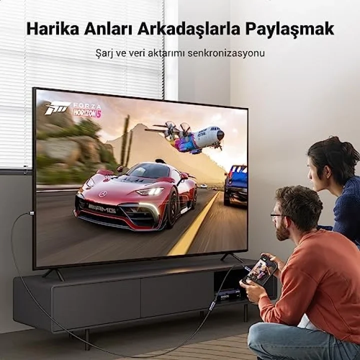 Gen2 100 W Thunderbolt 3 Type-C to Type-C Örgülü Uzatma Kablosu 50 cm